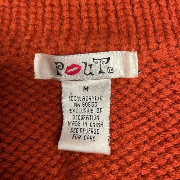 Pout Orange Sweater Size M - Picture 3 of 3